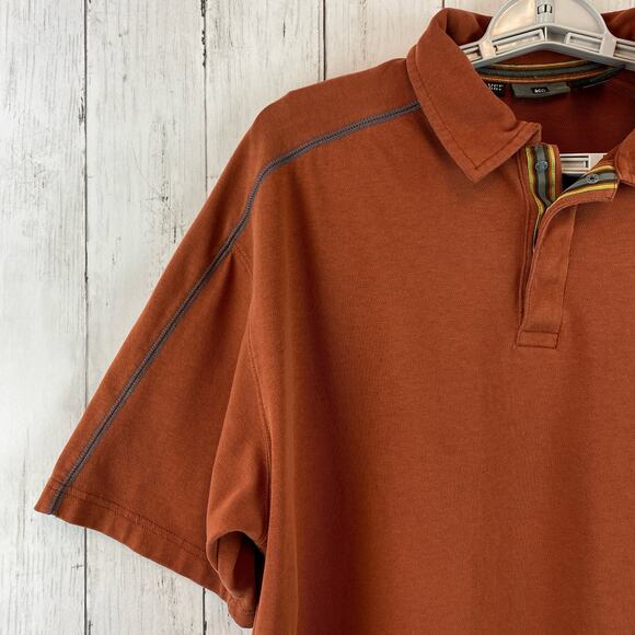 REI Orange Cotton Blend UPF 50+ Short Sleeve Outdoors Polo Shirt Size Large - Picture 2 of 11